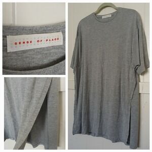 Sense of Place T-Shirt‎ by Urban Research  Japan Side Slits Gray Minimalist OS
